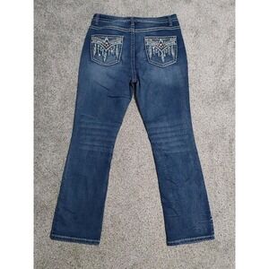 Legend Women's Jr. Jeans Size 15  Bootcut Rhinestone Cowgirl Western Aztec Denim
